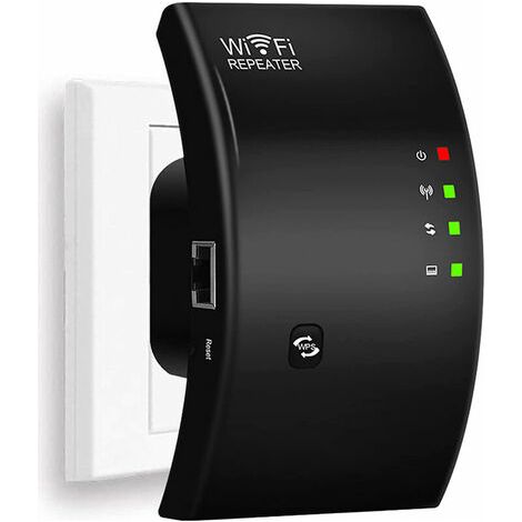 Répéteur WiFi, Amplificateur WiFi Puissant, WiFi Extender N300, WiFi Signal Booster, 1 Port Ethernet, Couvre jusqu'à 200㎡, Facile à Installer, Compatible avec Toutes Les Box Internet (1/5)