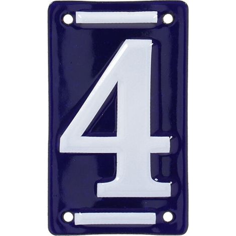Numero Civico Smaltato 4 7x0.5x11.8 cm Colore Blu