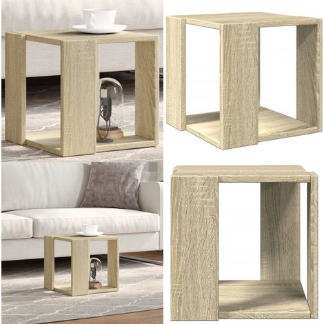 Table basse chêne sonoma 32x32x30 cm bois d'ingénierie - Table Basse - Meuble Salon - Table D'appoint - Bout De Canapé - Table Ronde - Home & Living (1/5)