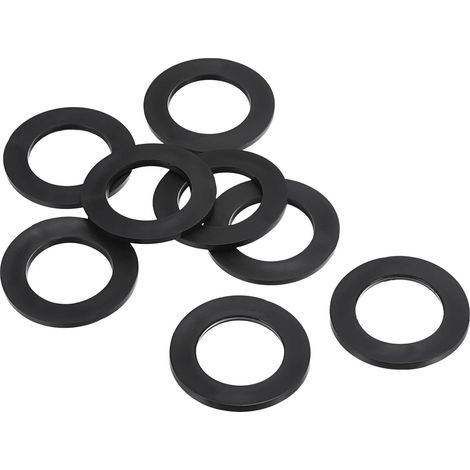 Rondelle Plate Caoutchouc, 8 Paquet 25mm ID 39mm OD Étanchéité Entretoise Joint Anneau pour Robinet Tuyau Eau Tuyau Fixation Boulon, Noir (1/5)
