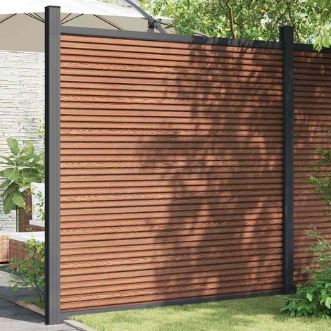 Panneau de clôture-Clôture de jardin marron 180x186 cm WPC