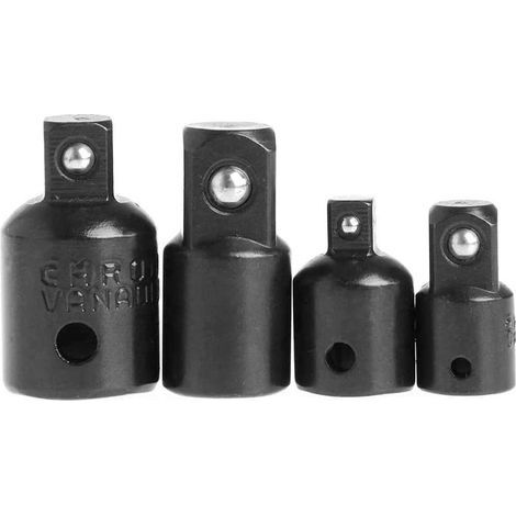 Adaptateur à cliquet 4 pièces en acier Cr-V pour clés à chocs pneumatiques 1/4", 3/8", 1/2" (1/5)