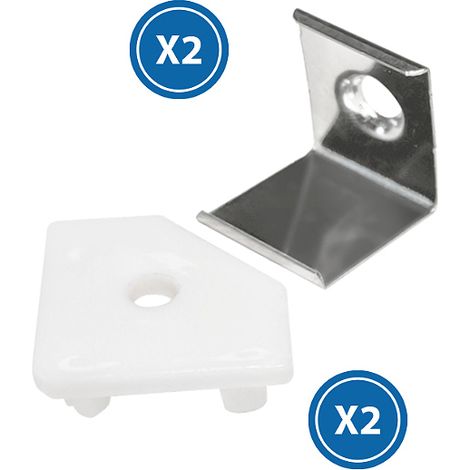 Pack 2 Tapones et 2 Grapas pour Perfil LM3728 - Ledme - LM3728A (1/2)