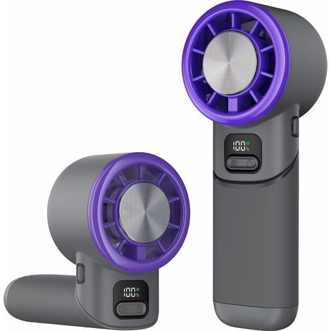 Mini portable rechargeable Ice Cooler fan with 5 speeds, LED display and cooling compress function – Space Grey (1/3)