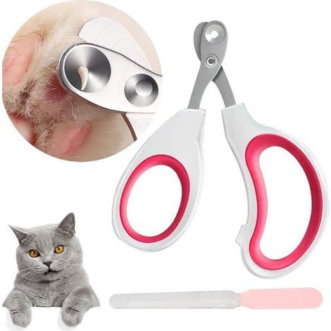 Katzenpfotenschere, Krallenknipser mit 2 mm konischer Öffnung, Krallenknipser, Zubehör, rosa (1/5)