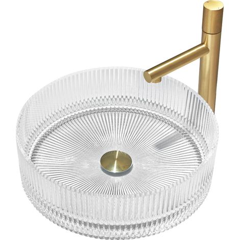 Mexen Eiva lavabo da appoggio in vetro 39 x 39 cm, trasparente - 24163900 (1/2)