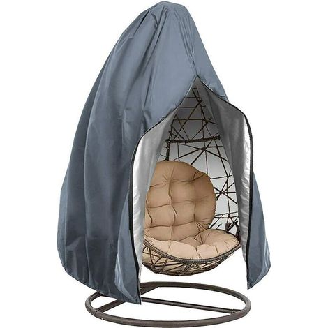 Housse de chaise en forme d'œuf, housse de chaise suspendue pour patio, housse de chaise en forme d'œuf imperméable et anti-poussière, housse de chaise de jardin avec fermeture éclair pour protéger le (1/5)