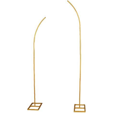 Support d'arche de fond en métal pour plantes grimpantes - Arche de ballons incurvée pour décoration de jardin et de pelouse - Doré - 180 + 210 cm (1/5)