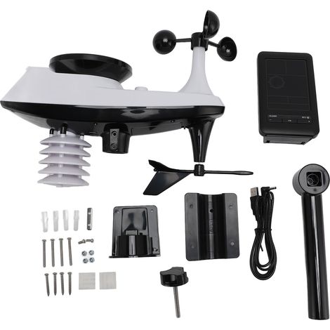 Decdeal Smart WiFi Wettermesser professioneller Farbbildschirm Digitales Taktmesser mit Outdoor -Sensor für Temperaturfeuchtigkeit Windgeschwindigkeitsrichtung