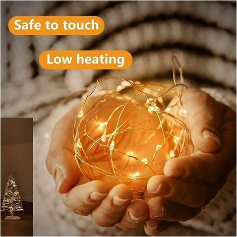 2pcs Guirlande lumineuse, 20m, 200 LED, fil cuivre, 8 modes, minuterie, télécommande, intérieur (1/3)