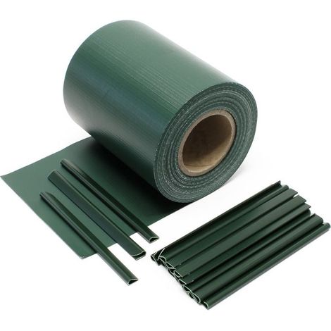 Wiltec Sichtschutzrolle – grün – 35 m x 19 cm – aus PVC 650 g/m² –