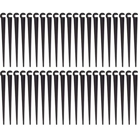 Bardusch-Piquets de Support de Tuyau d'irrigation Support Piquet de Tube Irrigation Goutte à Goutte Plastique Outil de Jardinage,Paquet de 100 (1/4)