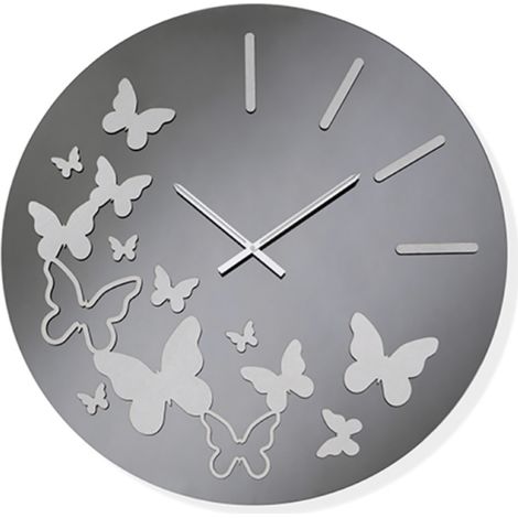 Orologio da parete rotondo D80 cm in cristallo Fume' BUTTERFLY (1/2)
