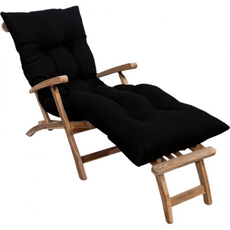 Coussin Bain de Soleil - 185x60x15 cm Noir Bananair Fabriqué en France (1/5)