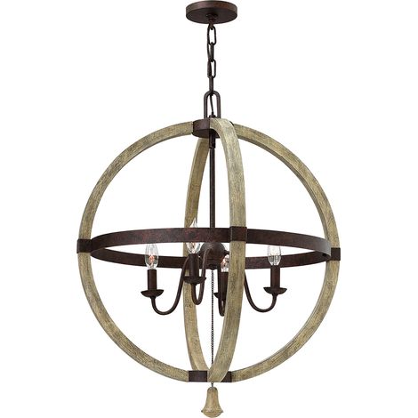 Elstead Middlefield - Lampadario 4 Luci Ferro Finitura Ruggine, E14 (1/4)
