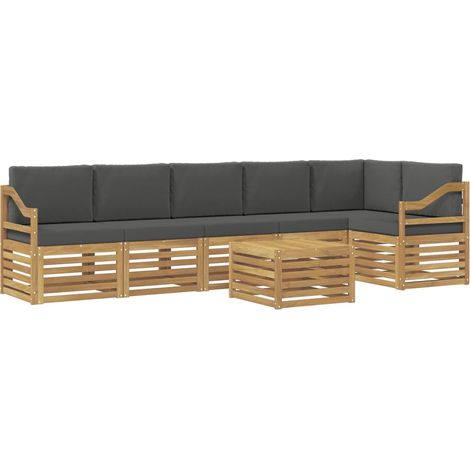 Conjunto de sofás de exterior 7 pcs Blanco y Antracita vidaXL (1/5)