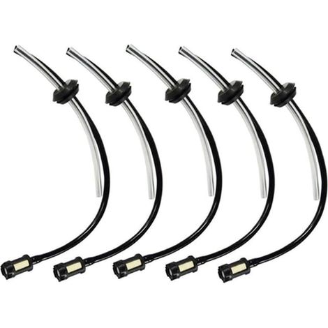 Lot de 5 tuyau de carburant, filtre à carburant, matériau ABS, longueur 21 cm, pour débroussailleuse 4 temps (1/4)