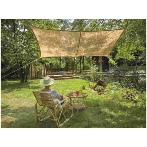 Voile d'ombrage Naturelle Jute Rectangulaire 3 x 2 m - Jardiline