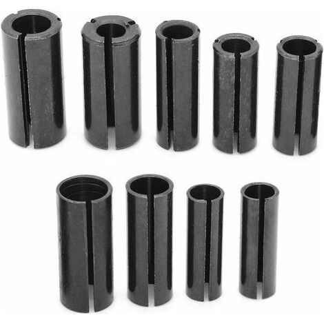 9Pcs Mandrin Collet Adaptateur de Router Bit Haute Précision Collet Adaptateur Mandrin à Pince en Acier CNC pour Fraise Electrique (1/5)