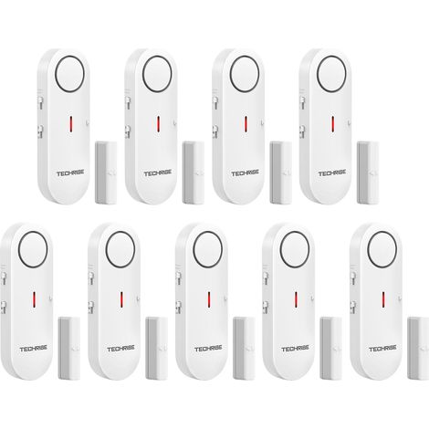Alarme de Porte et Fenêtre, 3 Réglages de Volume, Alarme de Sécurité Domestique sans Fil avec Sonnette de Porte, Installation Rapide pour Maison/Hôtel/Appartement/Garage (9 PCS) (1/5)