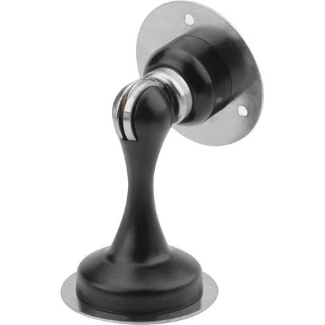 Butée de porte magnétique, sans perçage,en acier inoxydable anti-collision,noire,convient aux chambres,salles de bains et bureaux (1/5)