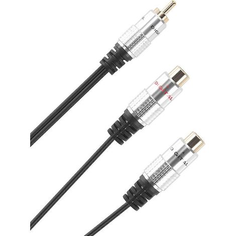metal RCA Female to Dual 2-RCA Male Gold Plated Adapter,Audio Cable-- (1/5)
