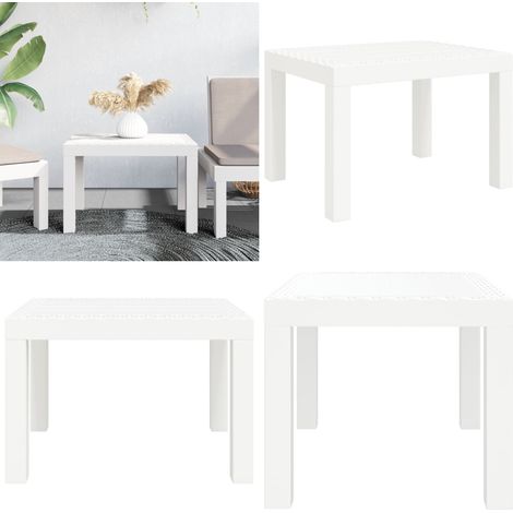 Table de jardin blanc 59x47x40 cm PP - Table De Jardin - Table Extérieure - Table En Polypropylène - Table Blanche - Meuble De Jardin - Home & Living (1/5)