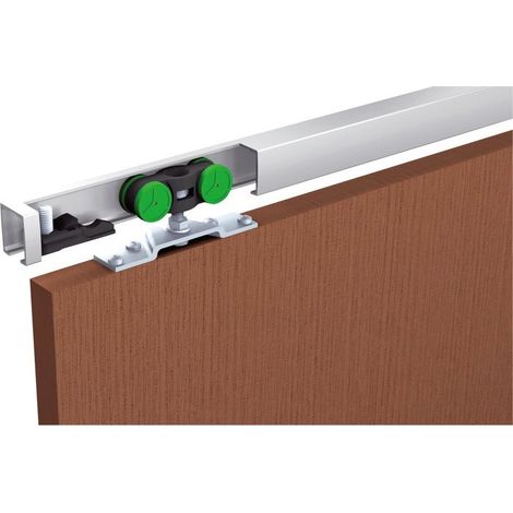 Mantion – Rail de porte coulissante 165 cm – Garniture incluse – Charge maximale 40 kg – Pour bois dur et teck – Finition époxy