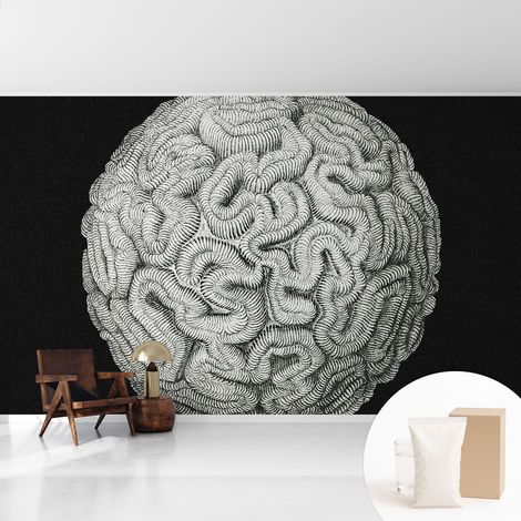Papier peint intissé à motifs décoratifs pour salon chambre et bureau Décoration murale élégante avec colle Structure sphérique 416x254 cm (1/5)