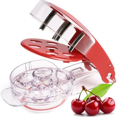 Snocciolatori per ciliegie: diversi snocciolatori per ciliegie con asta in acciaio inox e contenitore per il succo, utensile per la frutta, snocciolatori per olive/ciliegie/datteri (1/5)