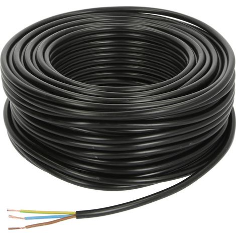 Câble souple en PVC 3 x 1 mm² H05VV-F avec conducteur de protection