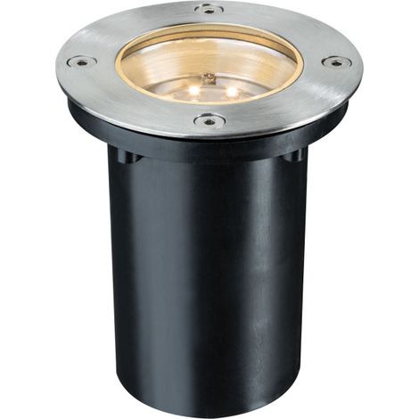 Encastré de sol rond Extérieur - Paulmann - 93788 - 230V - D.110mm - 1,2W - 30lm - 2700K - IP65 - Acier (1/5)