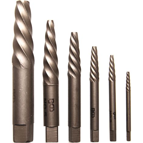 Bgs Technic – Kit de 6 extracteurs de vis cassées – Acier chrome-vanadium – Plage d'utilisation 3 à 25 mm – Entraînement carré pour porte-outils