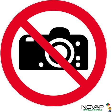 Panneau Interdiction de photographier - Rigide Ø450mm - 4081144