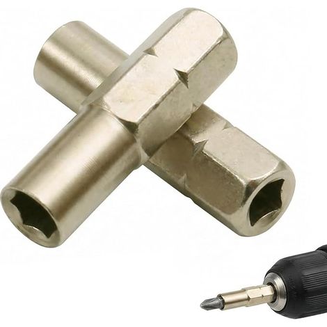 Pack de 2 adaptadores de vaso magnéticos, adaptador de vástago hexagonal de 1/4 de pulgada a 4 mm, adaptador de puntas de destornillador niquelado para micropuntas (1/5)