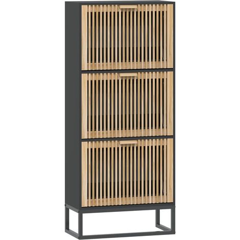 Maison Exclusive - Scarpiera Nera 52x25x120 cm in Legno Multistrato (1/5)