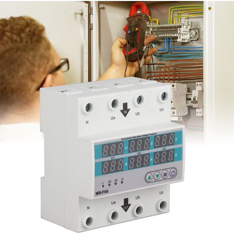VA-003 Protecteur de surtension/sous-tension, à réarmement automatique, pour applications domestiques. Protection contre les sous-tensions, les surtensions et les surcharges. Limitation de courant. Ré (1/5)