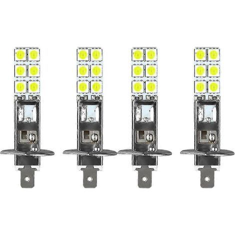 Kit de 4 ampoules LED H1 6000K Super White 80W pour phares antibrouillard et feux de route