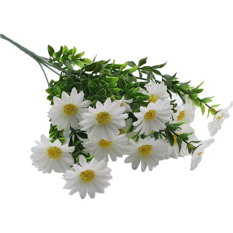 Fleurs Artificielles - Marguerites en Soie et Plastique Recyclé - Pour Décoration Intérieure Extérieure Table Centre Table Boîte à Fenêtre Cimetière - Lot de 1 (1/5)