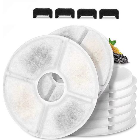Filtros para bebederos de gatos/mascotas,juego de 12 piezas,incluye 8 filtros de repuesto aptos para 2,4 litros (1/5)