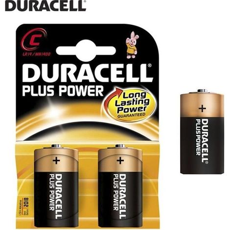 Pila alkalina Duracell plus power c - lr14 1.5v blíster 2 unid ø26.2x50mm