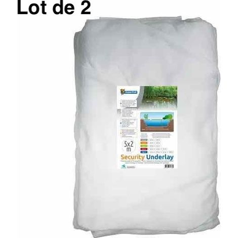 Lot de 2 Feutres Géotextiles de protection pour Bâche - Liner Bassin. 5X 2m