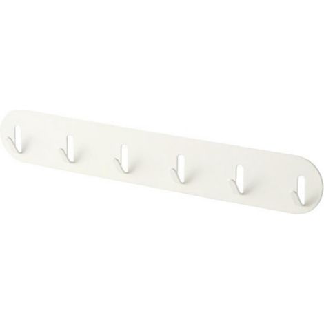 Crochet De Rangement - Crochet Porte-Manteau Sans Clou - Acier Au Carbone - 6 Crochets - Pour Porte Ou Mur - Noir Ou Blanc - 28,5 X 4,5 Cm - 1 Pièce (1/5)
