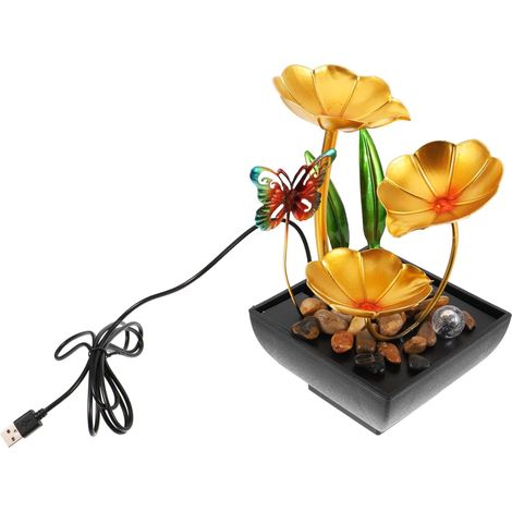 Fontaine à Eau de Table Intérieure Cascade Petite en Fer Pompe USB Décor Bureau Zen Ambiance Apaisante pour Maison Bureau Hôtel (1/5)