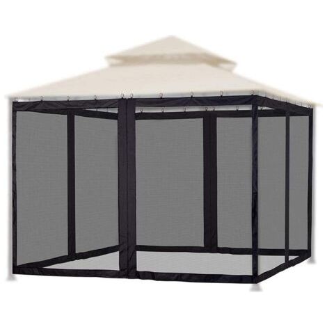 Moustiquaire de Remplacement pour Tonnelle avec Fermeture éclair, Moustiquaire pour Parapluies, Rideau d'intimité à 4 Panneaux pour Patio Extérieur, Jardin et Arrière-Cour (1/5)