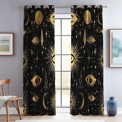 Rideau Occultants Silhouettes de Danseurs de Ballet, Rose Romantique Isolant Thermique Anti Froid en Chambre Salon pour Rideaux à Oeillets Or Noir Les bloquant la 91.5L X 214H cm (2 Panneaux) - 91.5L (1/5)