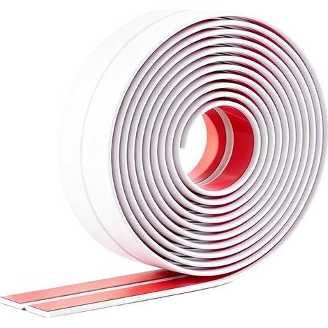 Blanc Baguette d’Angle PVC 2cm×5m Cornière Moulure Murale Autocollante Flexible Protection Angle Mur Bordure Carrelage Profilé Souple Décoration Murale Plafond (1/5)