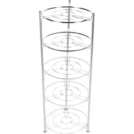 Support de casseroles de cuisine à 5 niveaux, support d'ustensiles de cuisine en acier inoxydable, organisateur de rangement, étagère d'angle multicouche