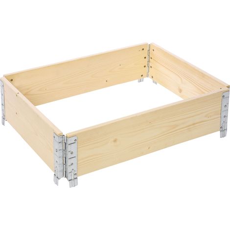 Garronda naturbelassene Hochbeete für Garten Palettenrahmen Hochbeet Holz steckbar stapelbar faltbar für Pflanzen Blumen Kräuter Obst und Gemüse Natural 1 Stück 80x60x20 cm GD-0141