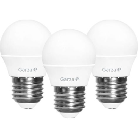 Bombilla ilumin esf. led garza e27 6w 470lm 6500k 3 pz